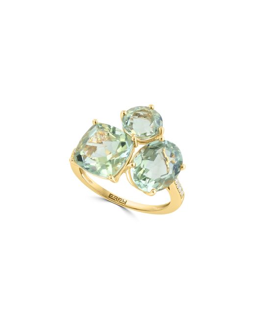 Effy Multicolor Green Amethyst & Diamond Ring
