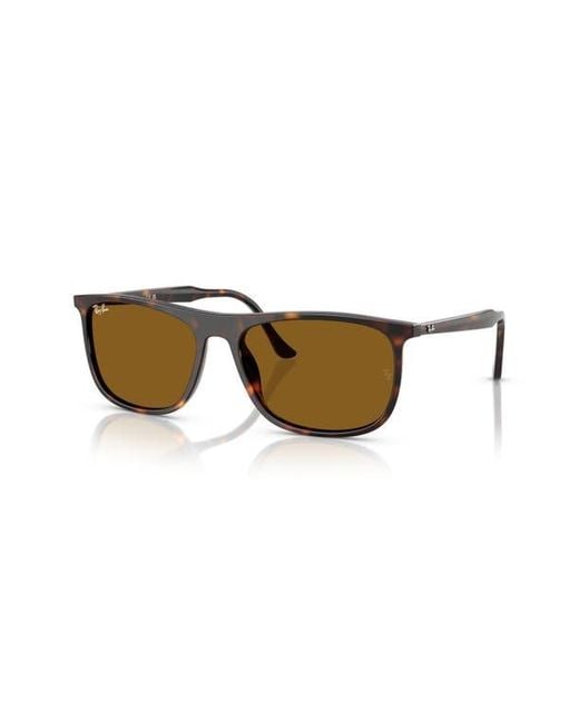 Ray-Ban Brown 58Mm Rectangular Sunglasses for men