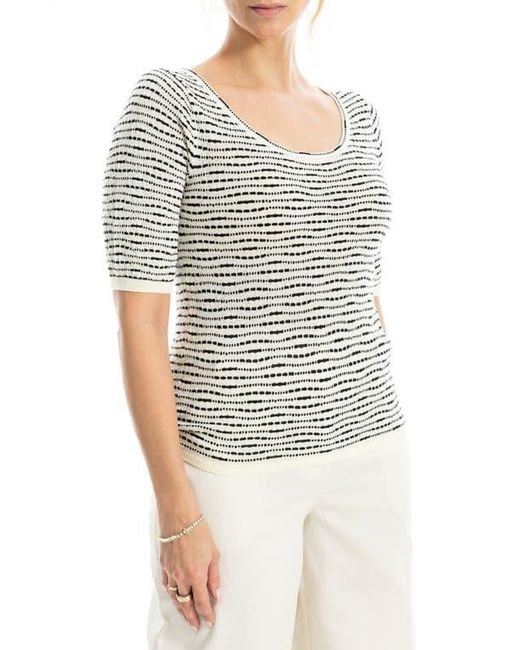 Max Studio Gray Pattern Elbow Sleeve Sweater