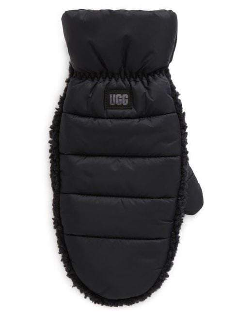 Ugg Black Uggfluff Mittens