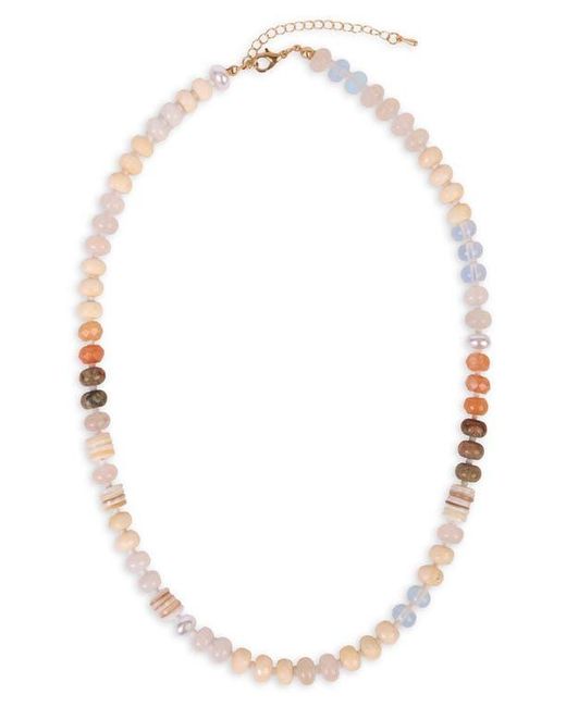 Saachi White Mixed Bead Statement Necklace