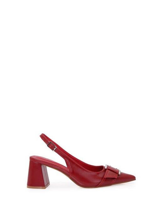BERNESS Red Block Heel Slingback Pump