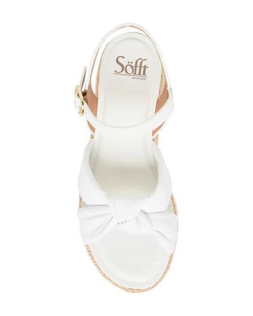 Söfft White Farah Basketweave Platform Sandal