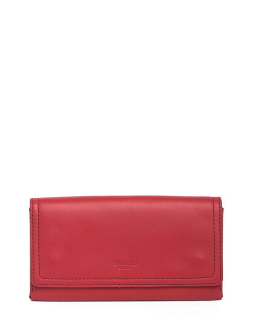 Shinola Leather Large Snap Wallet in Red Lyst