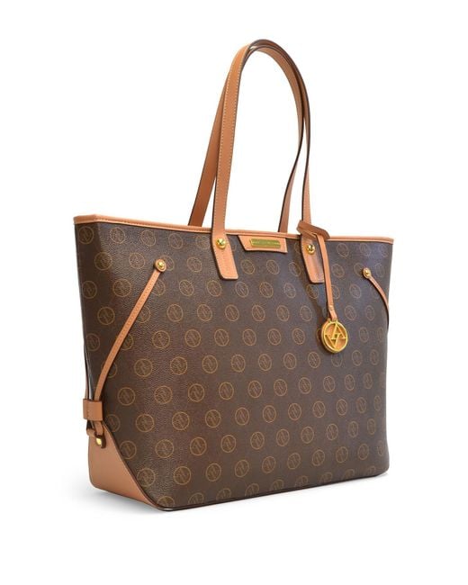 Adrienne Vittadini Large Signature Laptop Tote in Brown