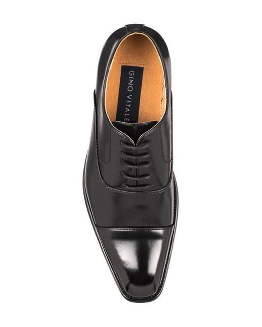 Gino Vitale Black Cap Toe Oxford for men
