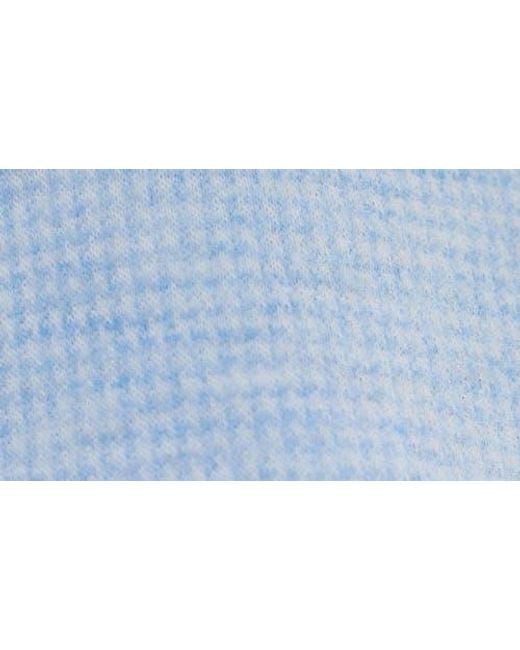 Bugatchi Blue Houndstooth Patern Quarter Zip Top for men