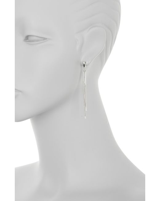 Nordstrom White Box Chain Fringe Linear Drop Earrings