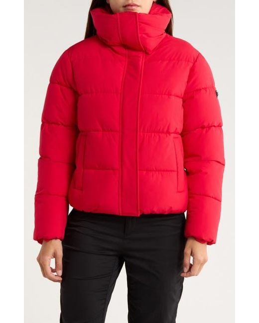 BCBGeneration Red Water Resistant Puffer Jacket