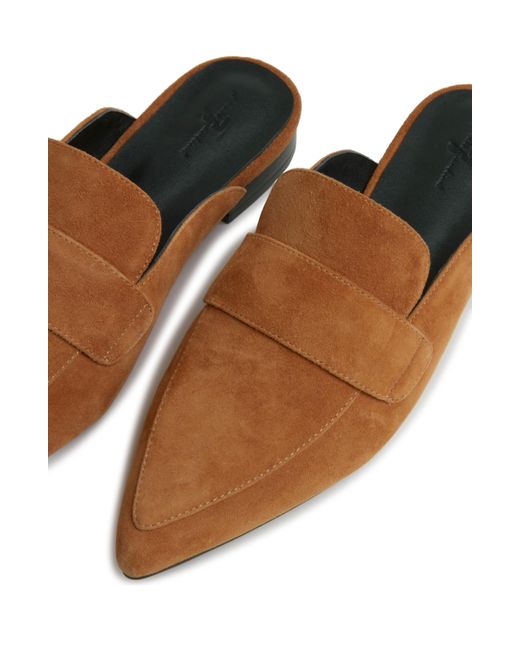 7 For All Mankind Brown Leather Loafer Mule