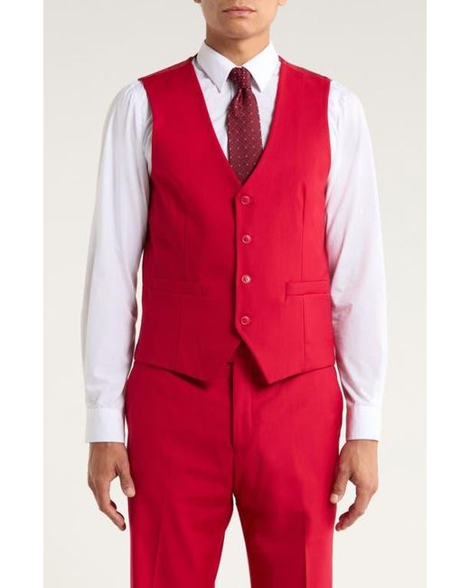 ZEGARIE Red Mélange 3-Piece Suit for men