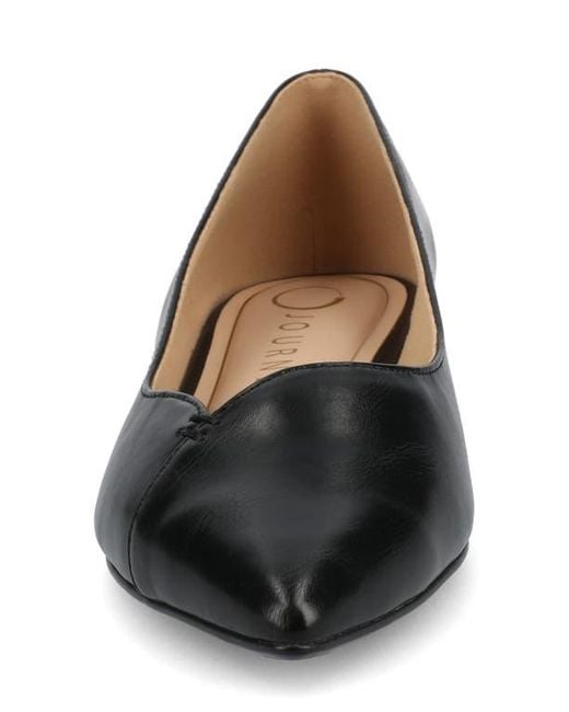 Journee Collection Black Carmin Pointed Toe Flat