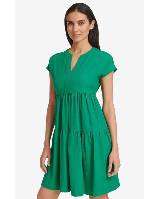 Calvin Klein Green Gauze A-line Dress