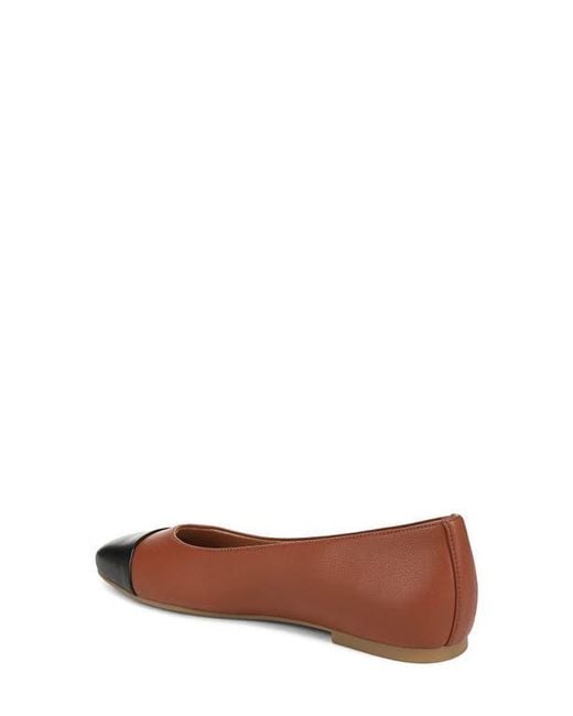 Vionic Brown Hollen Cap Toe Ballet Flat