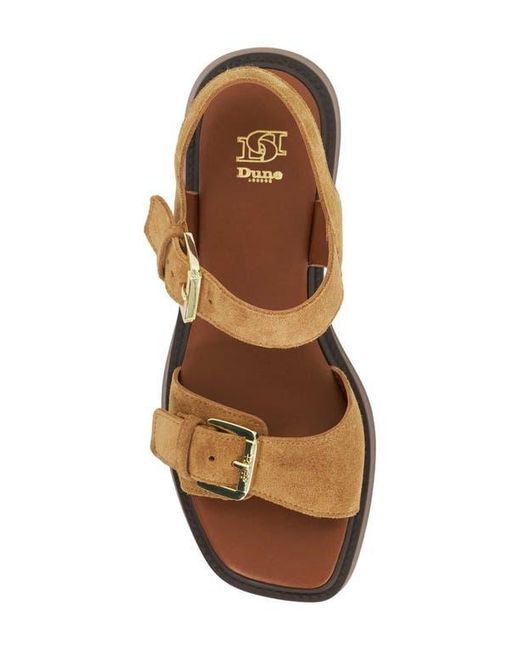 Dune Brown Luno Ankle Strap Platform Sandal