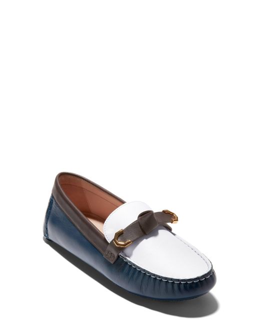Cole Haan Blue Evelyn Bow Leather Loafer