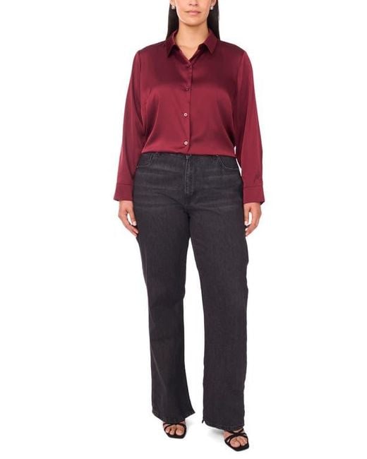 Vince Camuto Red Long Sleeve Button-Down Shirt