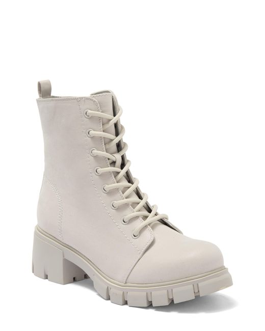 MIA Tauren Lug Sole Combat Boot In Off White At Nordstrom Rack | Lyst