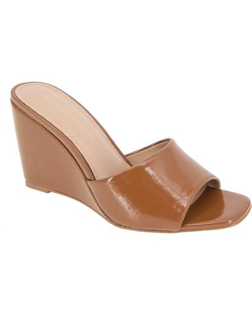 BCBGeneration Brown Giani Wedge Slide Sandal