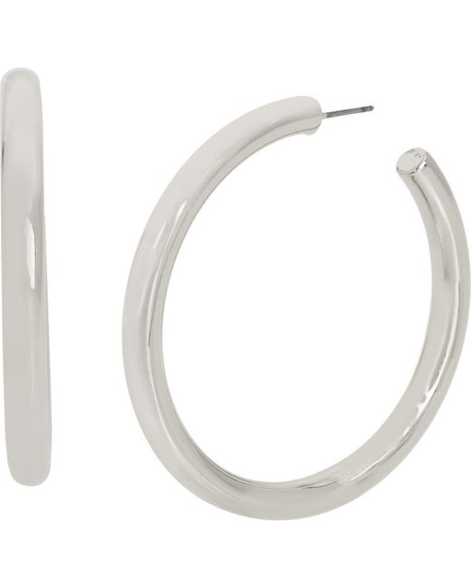 AllSaints White Thick Tube Hoop Earrings