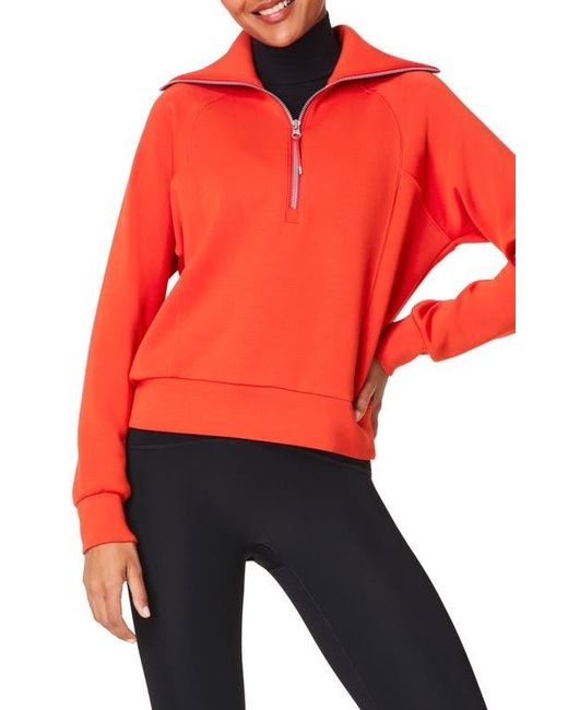 Spanx Red Airessentials Half Zip Sweatshirt