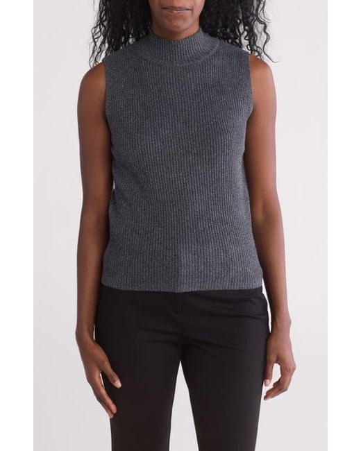 Neck Less. Top Halogen® Mock Neck Sleeveless Rib Top in Blue | Lyst