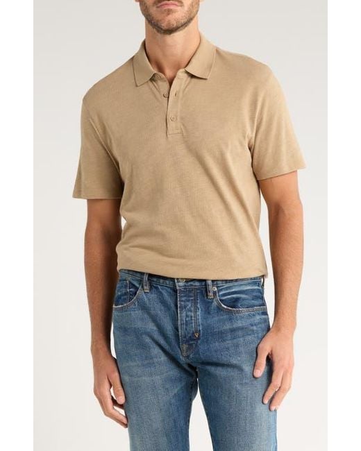 Vince Natural Short Sleeve Slub Polo for men