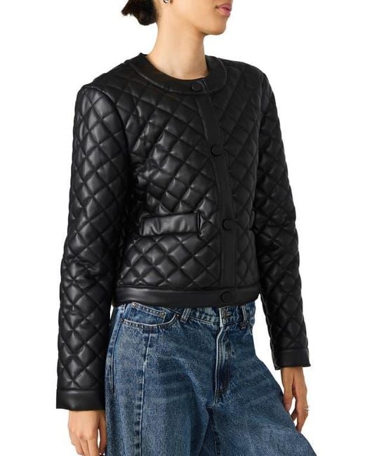 Steve Madden Black Quilted Faux Leather Jacket
