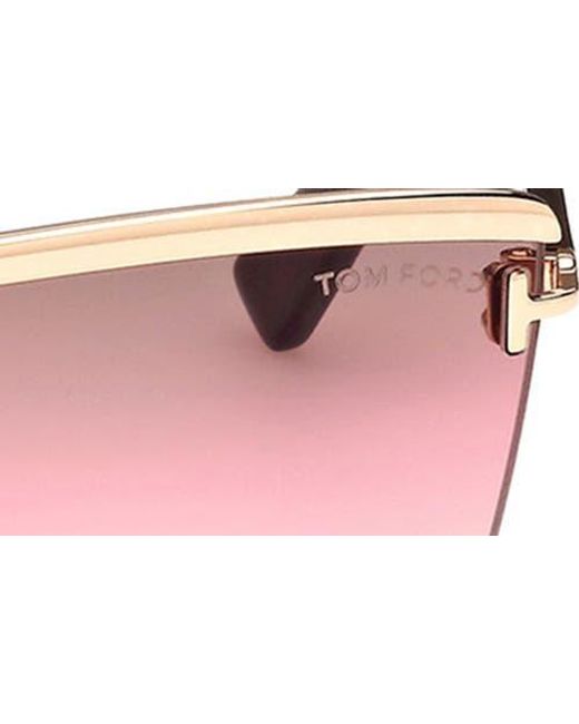 Tom Ford Pink Elle 71Mm Gradient Square Sunglasses