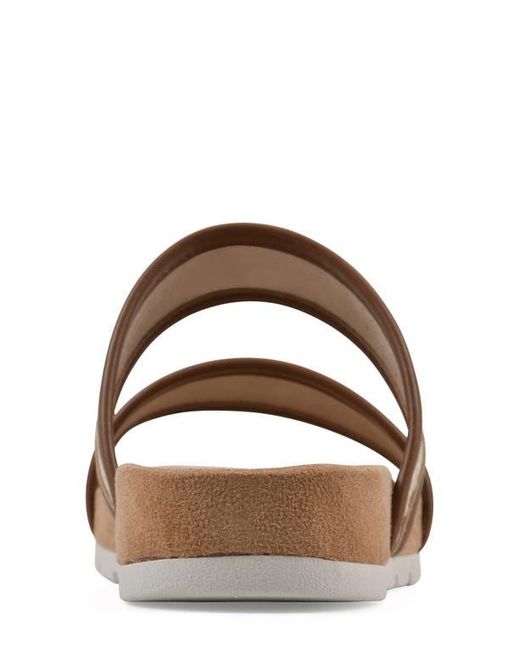 White Mountain Brown Tropical Slide Sandal