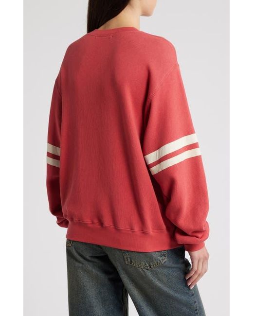 Daydreamer Red Cotton Blend Varsity Sweatshirt