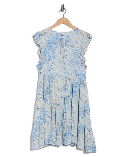 Elan Blue Ruffle Tiered Cover-Up Dress