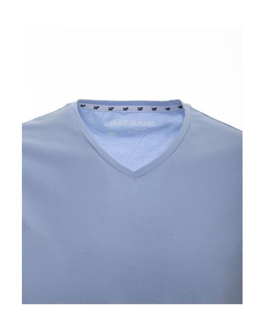 Xray Jeans Blue V-Neck Flex T-Shirt for men