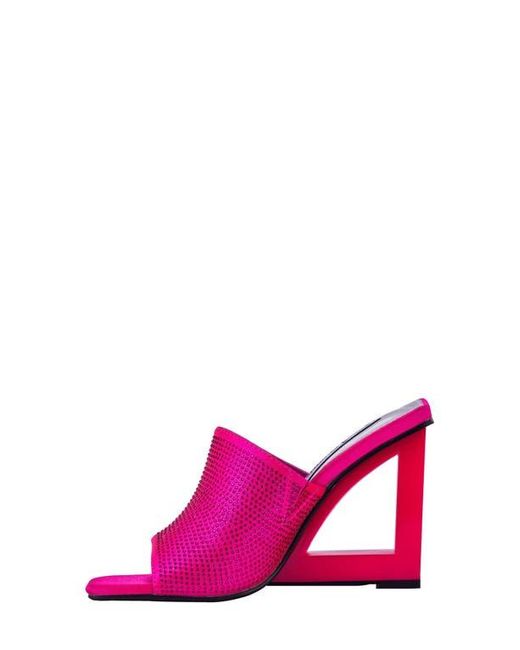 Lady Couture Pink Rhinestone Wedge Slide Sandal