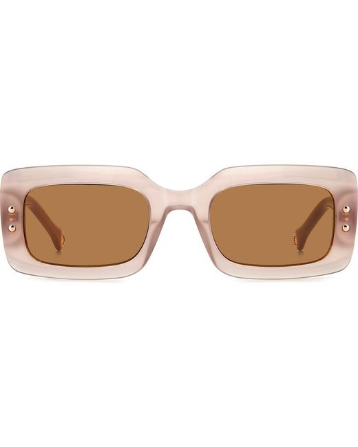 Carolina Herrera Brown 50Mm Rectangular Sunglasses