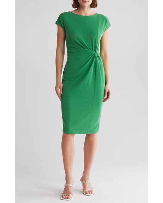 Nordstrom Green Side Knot Modal Blend Midi Dress