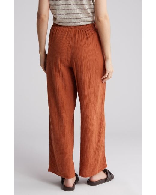 Caslon Orange Cotton Gauze Pull-on Pants
