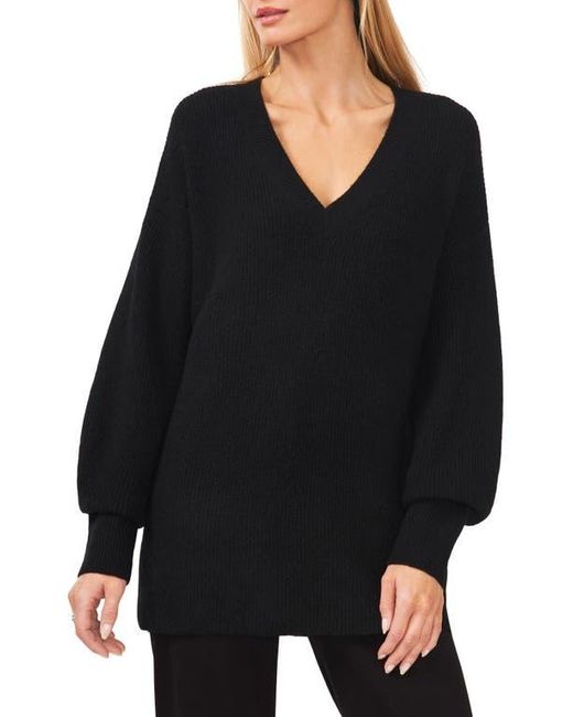 Halogen® Black V-Neck Tunic Sweater
