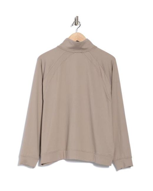 Barefoot Dreams Brown Malibu Collection Butterchic Mock Neck Jacket