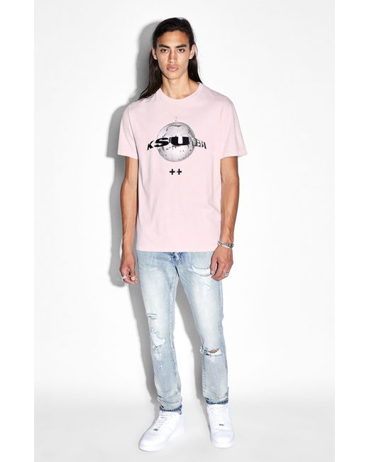 Ksubi Pink Disco Kash Cotton Graphic T-shirt for men