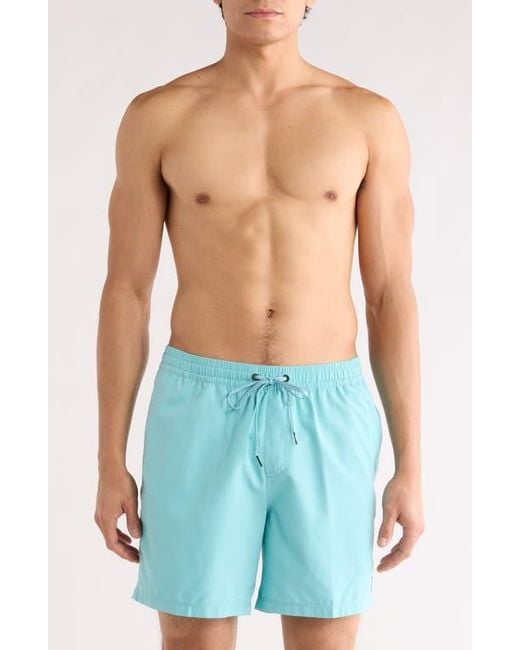 Quiksilver Blue Everyday Solid Volley Swim Trunks for men