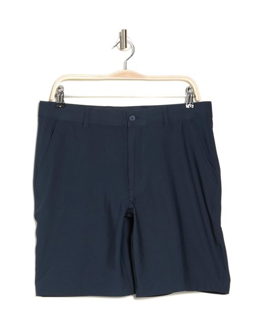 Greg Norman Blue Flat Front Golf Shorts for men