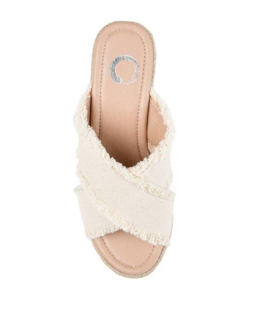 Journee Collection Natural Journee Shanni Slip-On Espadrille Wedge Sandal