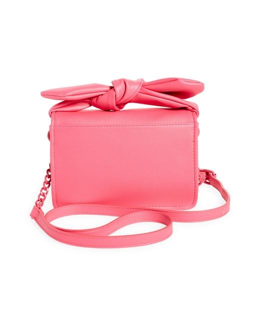 Nanette Lepore Pink Bow Top Crossbody Bag