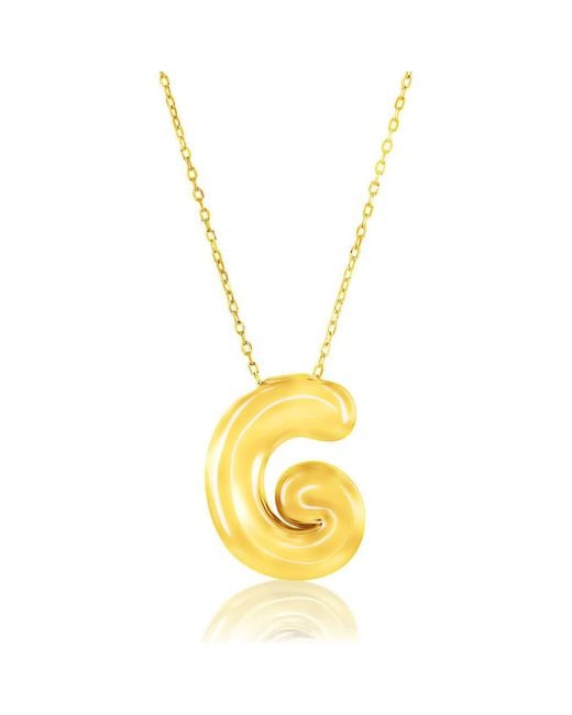 Simona Metallic Bubble Initial Pendant Necklace