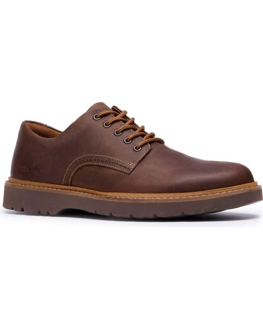 Clarks Brown Weltridge Plain Toe Derby for men