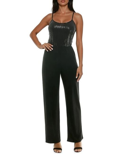 Bebe Black Disco Dot Jumpsuit