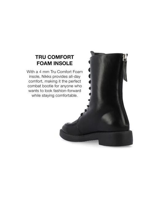 Journee Collection Black Nikks Combat Boot