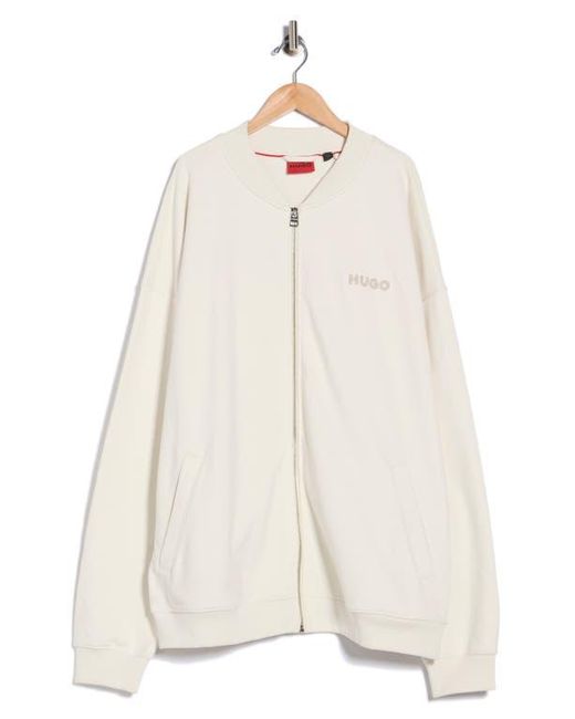 HUGO Men's White Drochomber Bomber Jacket
