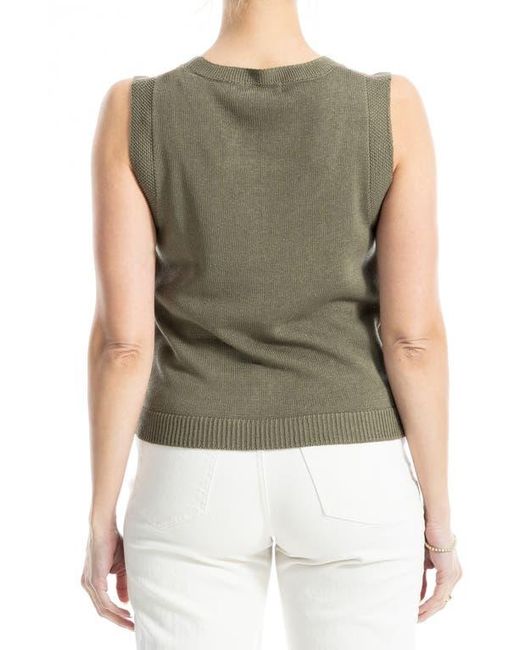 Max Studio Green Knit Shell Top